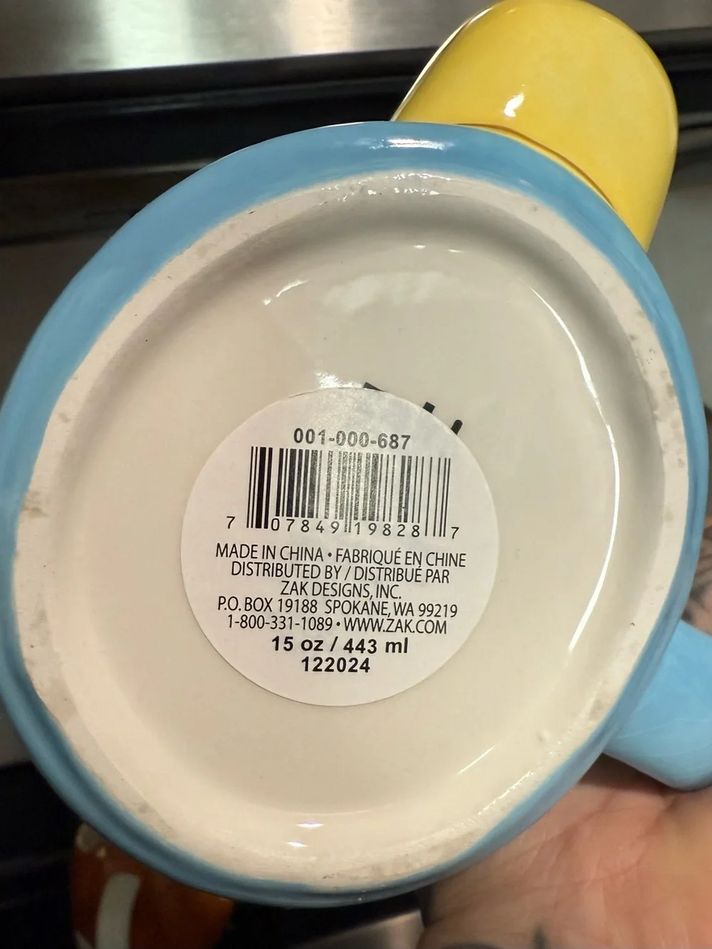 Blue and Yellow Cartoon Animal Ceramic Mug - Home Accents